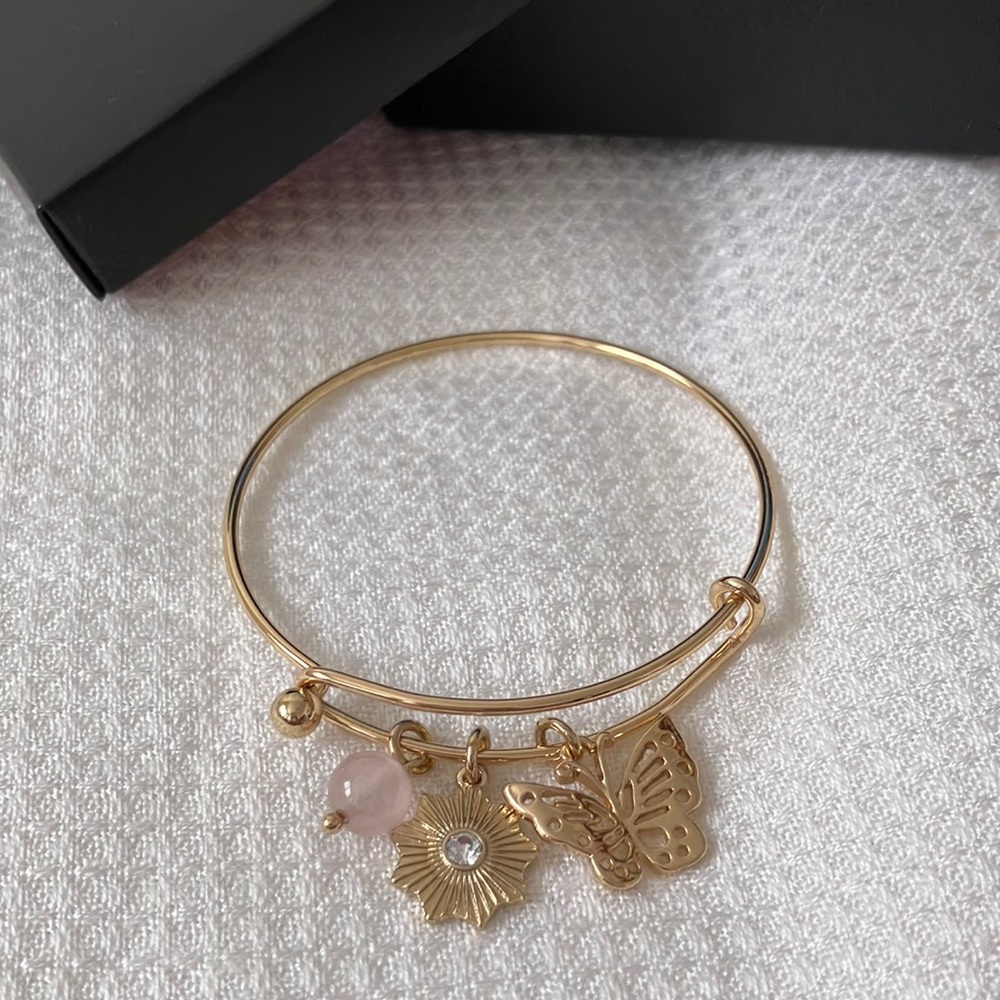 Bangle charm bracelet butterfly